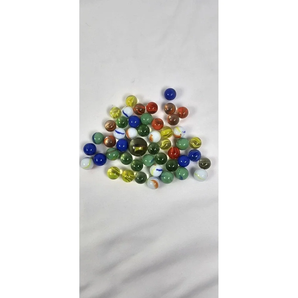 Lot of 40 Vintage‎ Glass Marbles Cat's Eye Swirl Shooter Mixed Colors Toy
